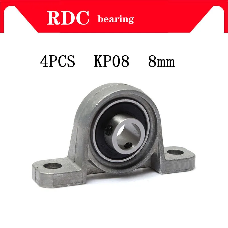 4Pcs KP08 8mm p08 High quality insert bearing shaft support Spherical