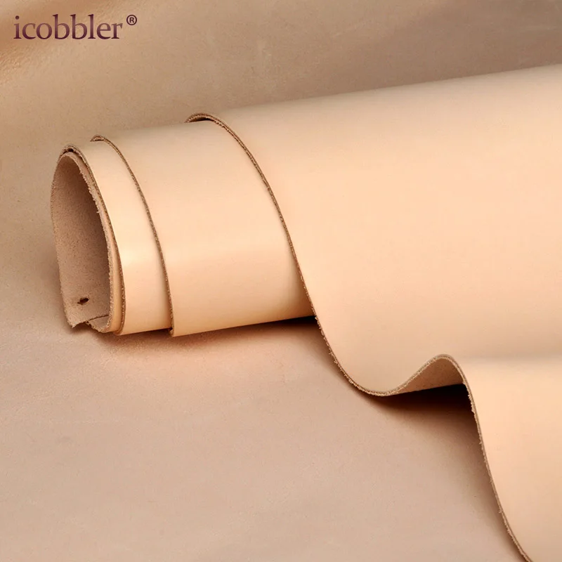 

Natural Leather Vegetable Tanned Material, Real Thick Genuine Cowskin Brown Skin for Wallet Belt Shoes Making DIY Craft Sewing