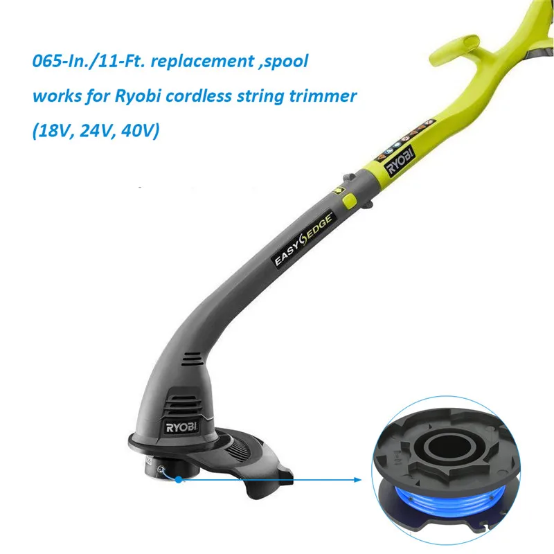 46 PCS Auto Feed Line String Trimmer Rope Replacement Spools For Grass Cutter Ryobi One+AC14RL3A Lawn Mower Accessories (6)