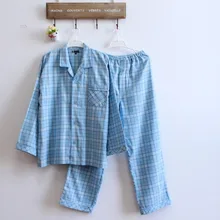 Twinsets хлопковые пижамы свободные мужские осенние пижамы в клетку завязанный пижамы nightware