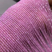 Розовый циркон круглые Гранёные, 2 мм, 3 мм/4 мм 1" для самостоятельного изготовления ювелирных украшений с промежутками между бусами, FPPJ Натуральные бусы с разводами, драгоценный камень коралл