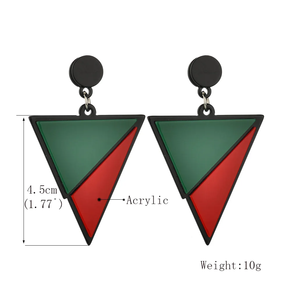 UAM геометрические треугольные серьги черные белые красные зеленые большие акриловые серьги минималистичные ювелирные изделия простые женские серьги