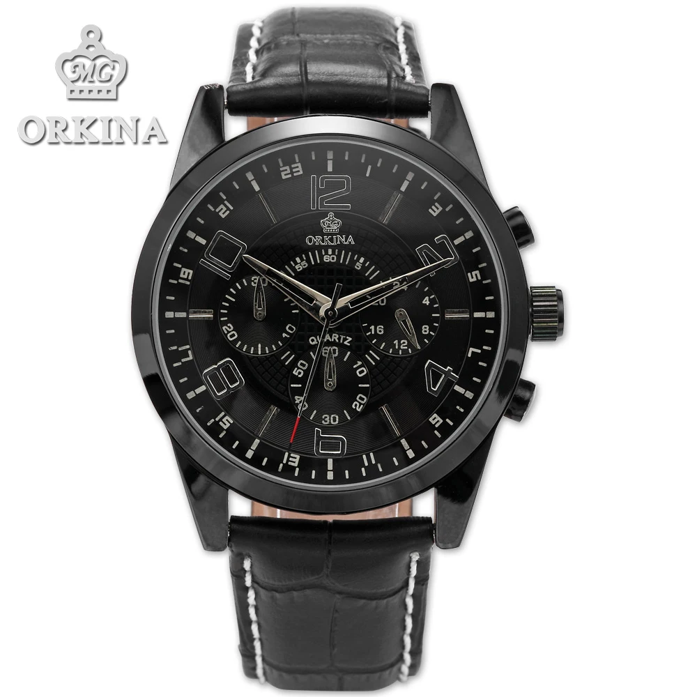 

Orkina Clock 2016 New Luxury Herren Armbanduhr Quarzuhr Armband aus Leder Datumanzeige Cool Horloges