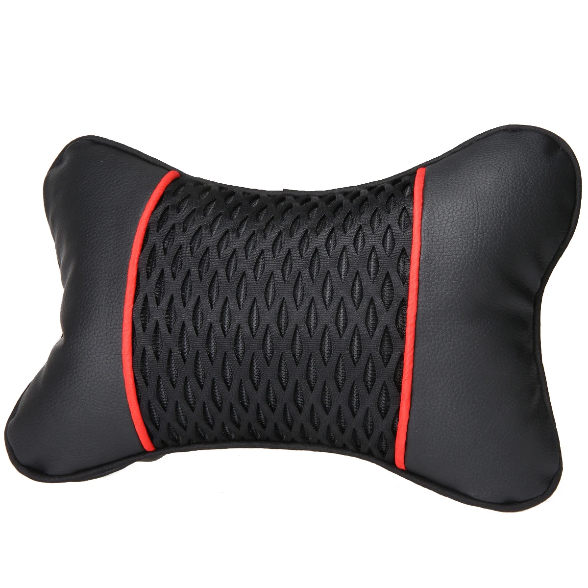 Universal Car Pillows 2pcs Breathable PU Leather Knitted Car Seat Pillow Black Headrest Neck Cushion Mayitr