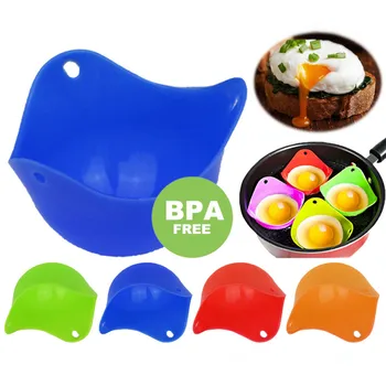 

1PC or 4PC Flexibe Silicone Egg Poacher Cook Poach Pods Kitchen Tool Baking Poached Cup Egg Kitchen Cooking Tools QA 094