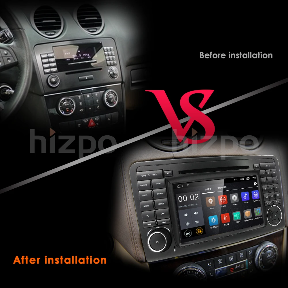 Top 7"CarGPS Navigation forMercedes Benz ML GL W164 ML300 ML350 DVD Radio Android8.1 iPod WIFI 4G USB SD CAM-IN OBD2 DAB+Reverse Cam 6