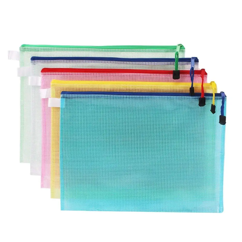 

MYLIFEUNIT A4 Document File Holder Multicolor Mesh Zipper File Bag (10 Pcs/Set)