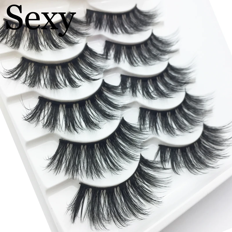 

5 Pairs 3D Mink Lashes False Eyelashes Natural/Thick Long False Fake EyeLashes Wispy Fluffy Makeups Beauty Extension Makeup Tool