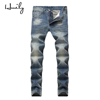 

HMILY Brand Mens Jeans Fashion Casual Male Denim Pants Skinny Trousers Cotton Classic Straight Jeans High Quality pants