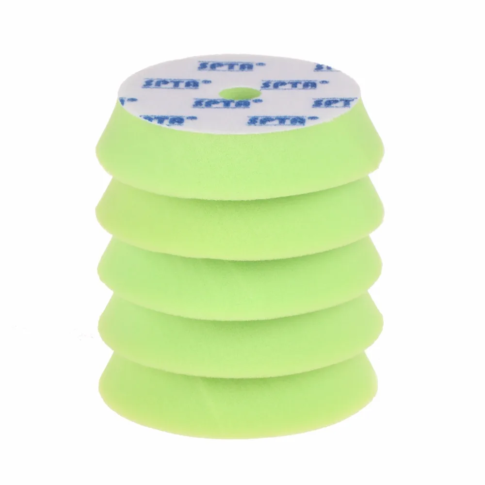 SPTA 6Pcs 6" (150mm) Green Polishing Pad Waxing Buffing Polishing Pads Kit Set For Car Polisher
