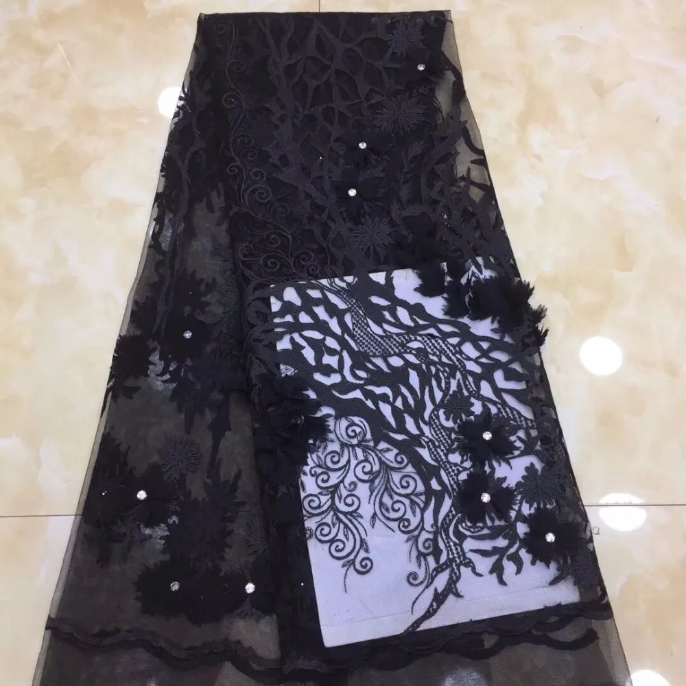 Белая африканская кружевная ткань серая 3D для аппликации Высокое качество