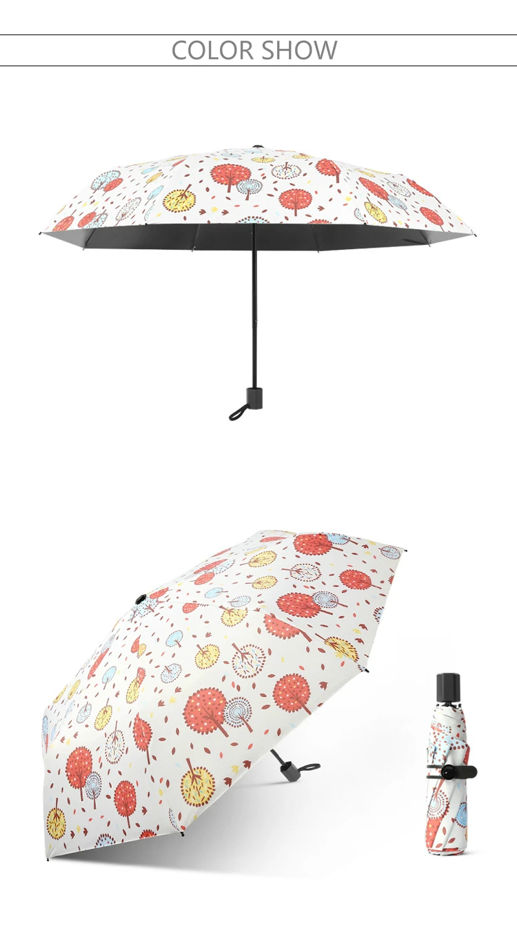 Mucai складной зонт, защита от солнца, анти-УФ, зонт от солнца, женский двойного назначения, черное покрытие, трехскладной зонт
