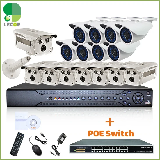 Наружная система видеонаблюдения POE с 16CH 1080P 2 SATA NVR 16 шт. 720P HD Vandalpoof наружные камеры