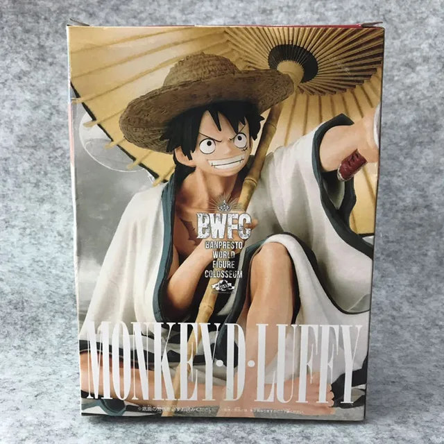 Anime One Piece BWFC Sitting Kimono Umbrella  Monkey D Luffy PVC Action Figure Toy Figuras Dolls Brinquedos 13cm (1)