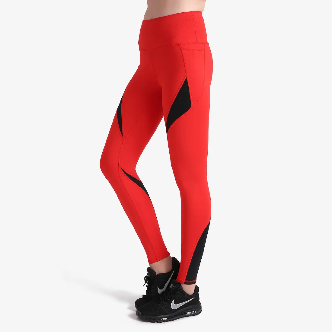 Buy Red&Black Tight Yoga Pants Women Sports Leggings