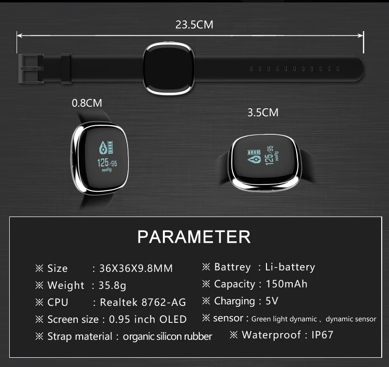 P2, Блютуз, умный Браслет монитор сердечного ритма Смарт-браслет кровяное Давление монитор Водонепроницаемый IP67 браслет умные наручные часы