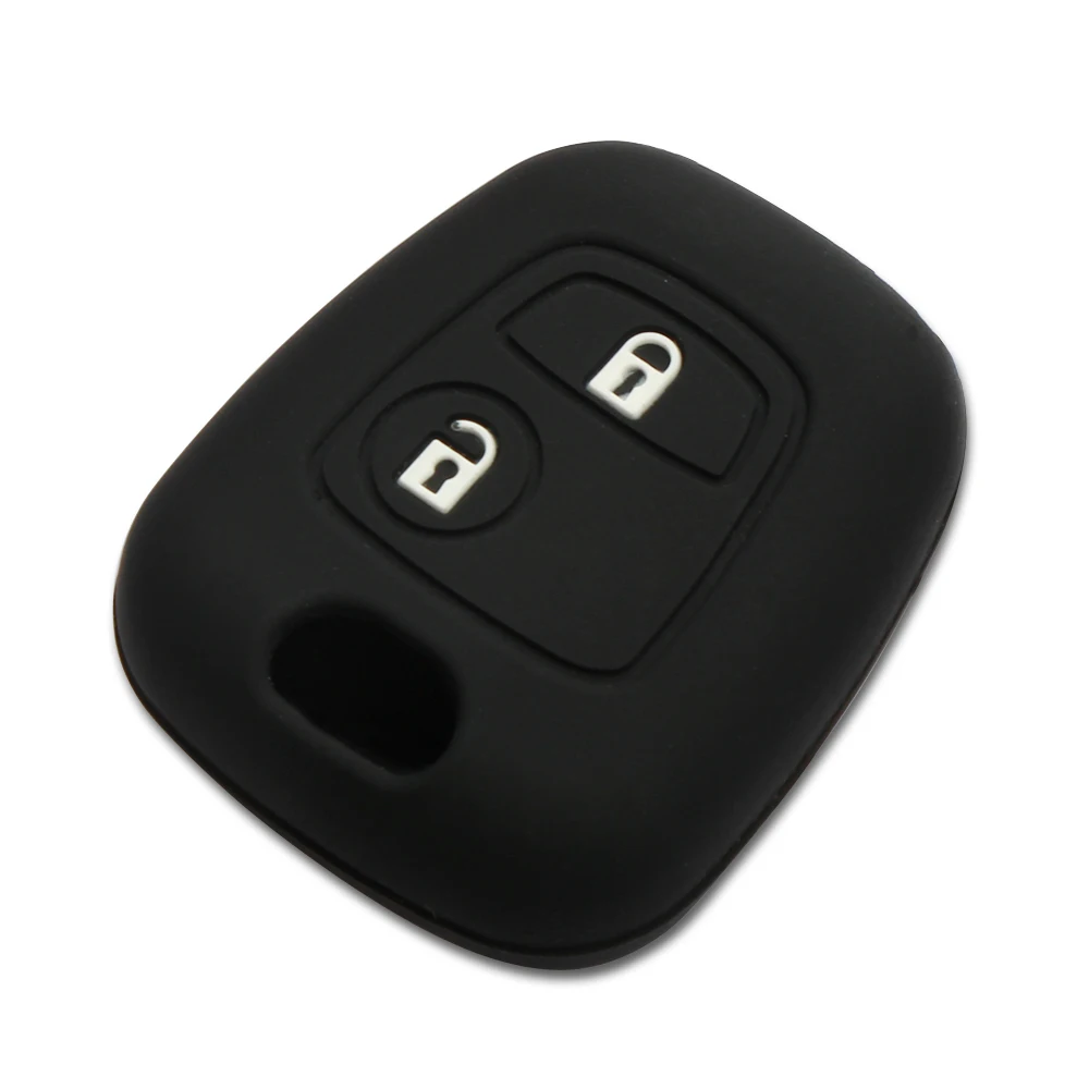 

2 Buttons Silicone car Key Cover Case For Citroen c4 c5 Berlingo Picasso Xsara Picasso Aygo for Peugeot 206 207 307 107 406 408
