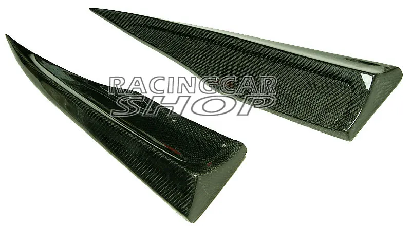 Real Carbon Fiber Rear Bumper Extensions 1pair for Mercedes Benz W204 C63 AMG Side Skirt 2012-2014