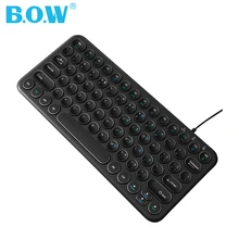 B.O.W 78 ключ проводной USB мини тонкая клавиатура для ПК, компьютера, ноутбука, ноутбука, нетбука, Windows 8 7 XP Vista, черный