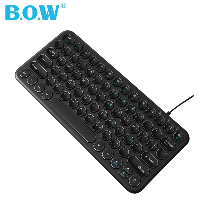 Cena B.O.W 78 Key przewodowy usb Mini wąska klawiatura na PC, komputer, Notebook, Laptop, Netbook, Windows 8 7 XP Vista, czarny