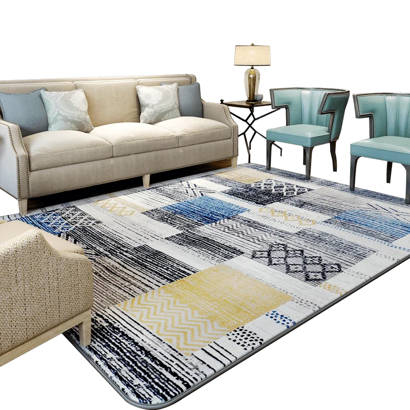 

WINLIFE Korean Style Carpets Abstract Flower Pattern Rugs For Living Room/Bedroom/Hotel Tea Table Mats Tatami Suede Carpets