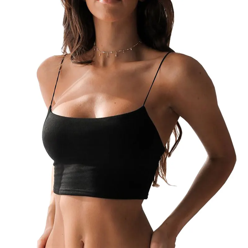 

Bralets Crop Top Women Cotton Croped Feminino Body Shape Femme Backless T Shirt Spaghetti