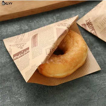 

BXLYY 50pc Food Oilproof Paper Bag Sandwich Donut Bread Bag Baking Bag Kitchen Accessories Baking Dish Cake Decorating Tools.8z