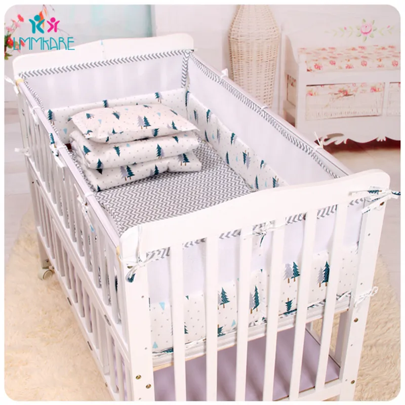 Cotton Crib Baby Bedding Sets Cotton Breathable Mesh Bed Baby Bumpers