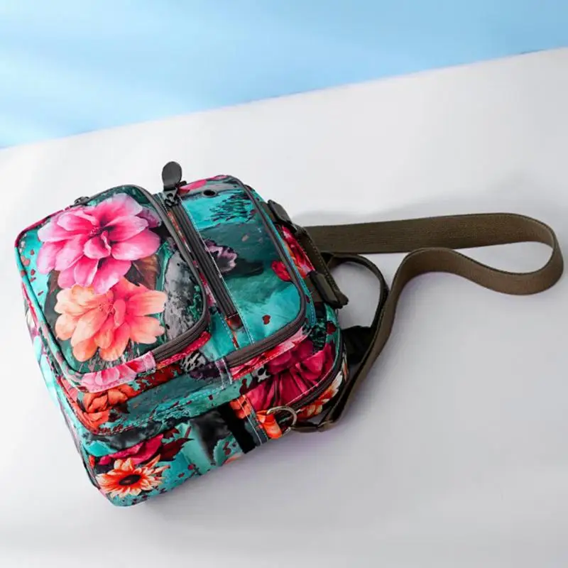 Женский рюкзак в китайском стиле, Ретро стиль, с цветочным принтом, сумка на плечо, на молнии, рюкзак для путешествий, большой объем, рюкзак для хранения мамы