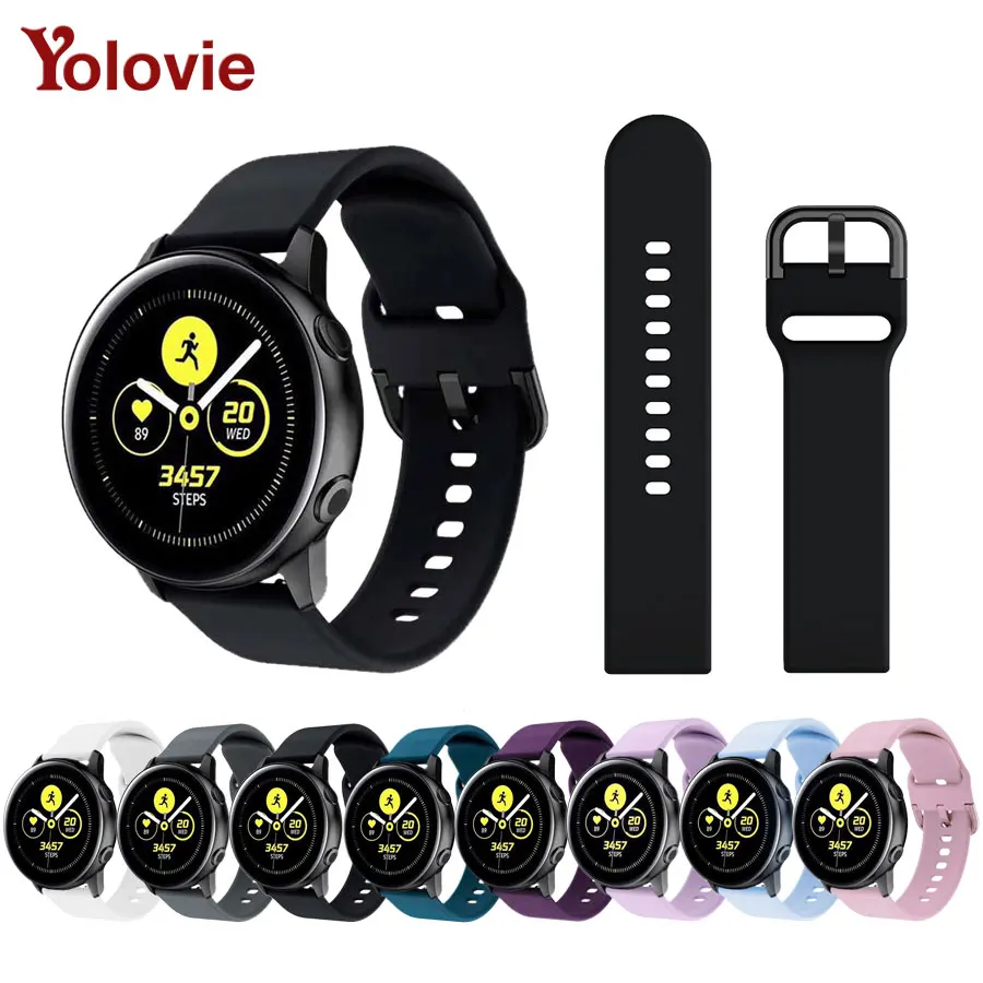 

20mm watch band for Galaxy Watch Active SM-R500 Women Silicone Wristband for Galaxy Watch 42mm/Galaxy Active 40mm Smartwatch