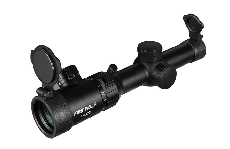 Огонь волк Новый 1-4X20 Riflescopes прицел охотничья Область ж/крепления Бесплатная доставка