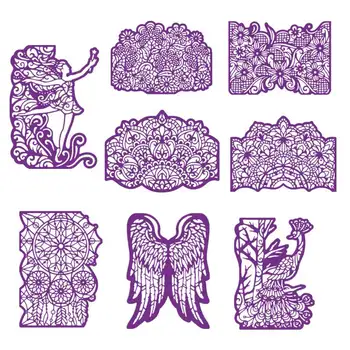 

Fairy Magic Mandala Floral Dream Catcher Graceful Wing Metal Cutting Dies for DIY Scrapbooking Paper Cards Making Craft 2019 New