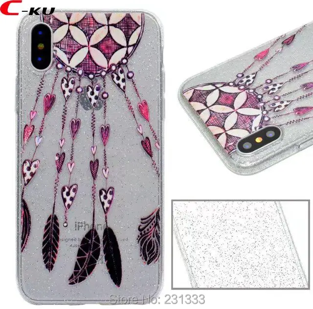 Мягкий блестящий чехол из ТПУ C-ku для Iphone X 8 7 7plus I7 6 6S Plus SE 5S Star Bird MOON Cat Panda милый кожи