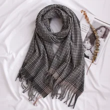New Warm Winter Scarf Women Shawl Fashion Tartan Cashmere Scarf Luxury Brand Plaid Blanket Scarves Triangle Bufanda Wholesale