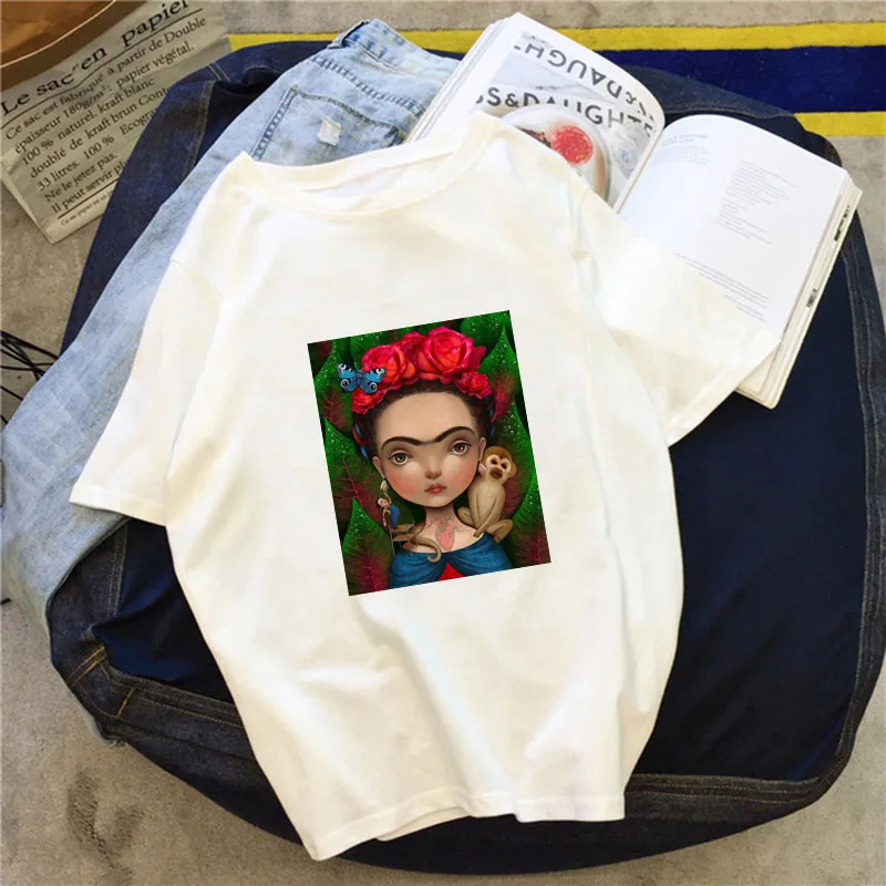 

Femma Art T Shirt Cotton Aesthetic Graphic Women T-Shirt Print Casual Short Sleeve Female Tshirt Harajuku Women Clothing 2019