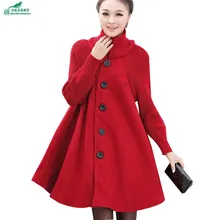 Женские зимние пальто корейские большие размеры для женщин длинные свободные осенние шерстяные пальто плащ шерстяное пальто OKXGNZ QQ868