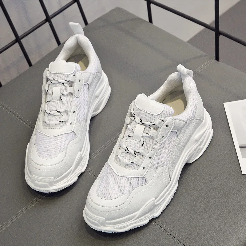 

Jookrrix 2018 Spring Summer New Fashion Brand Lady Casual White Shoe Women Shoe Mesh Girl Leisure Sneaker Breathable Lace Up
