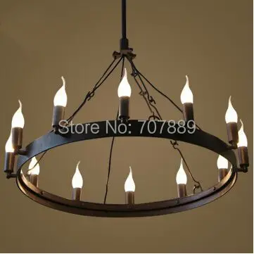 Vintage Style Candle Chandelier American Country Dining Room Lamp Vintage Style Candle Chandelier American Country Dining Room Lamp Wrought Iron Lights Home Decoration Hanging Lighting In Pendant From