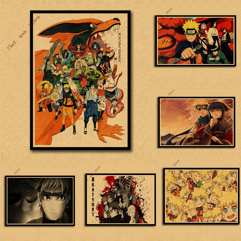 

Naruto Poster Wallpaper Anime Paintings Dormitory Surrounds Whirlpool Naruto / Uchiha Itachi /Kraft Poster/Wall sticker No Frame