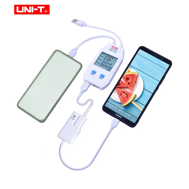 USB тестер UNI T UT658A/C/двойные Мониторы напряжения и тока Вольт амперы цифровой