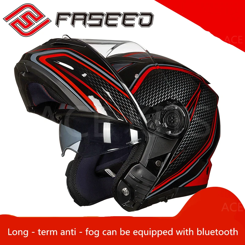 FASEED double lens uncovered man motorcycle full helmet bluetooth running cover NO.67 | Автомобили и мотоциклы