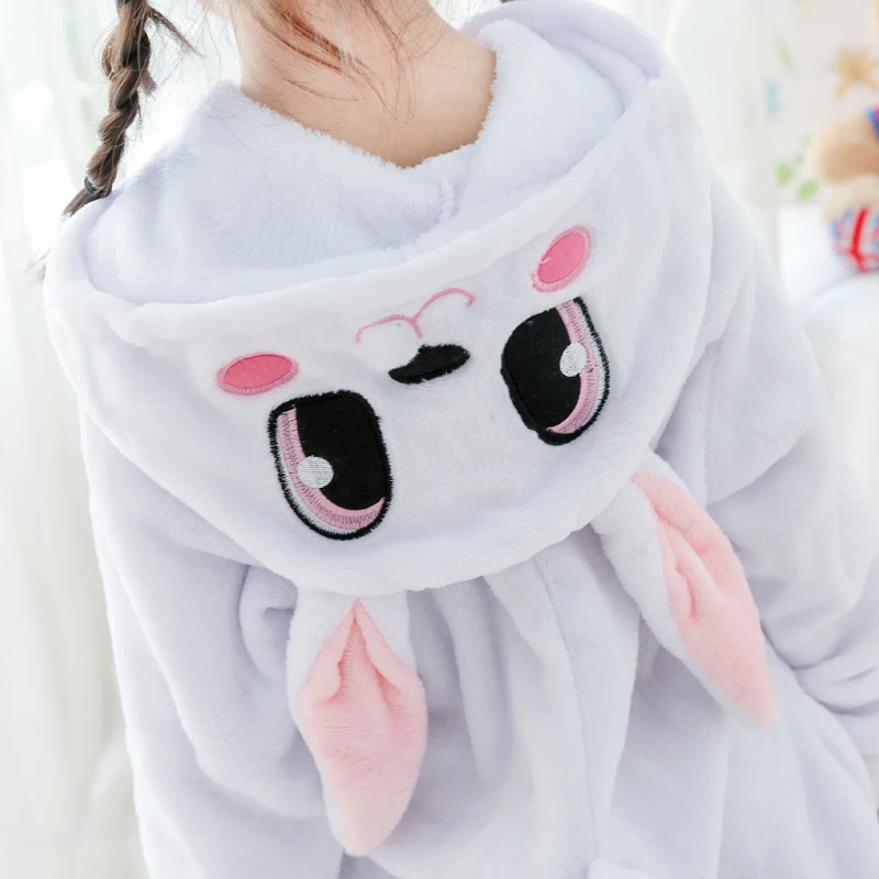 Animal Pajamas Sets Winter Flannel Cartoon Sleepwear Unicorn Pajamas Animal Unicornio panda Jumpsuit Children onesie 4-12Yrs