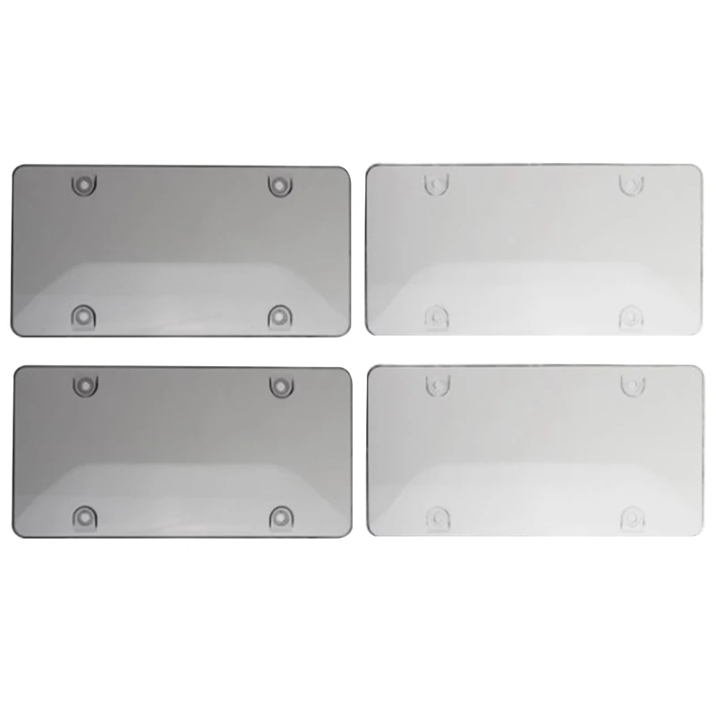 

2Pcs/Set Clear Smoke License Plate Frame Cover Bug Shield Tag Protector Car Truck Accessories