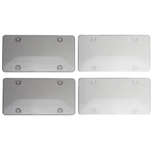 2Pcs/Set Clear Smoke License Plate Frame Cover Bug Shield Tag Protector Car Truck Accessories
