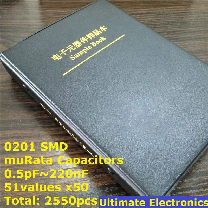 0201 Япония Мурата GRM033 Серии SMD конденсатор книга образцов Ассорти набор 51valuesx50шт =