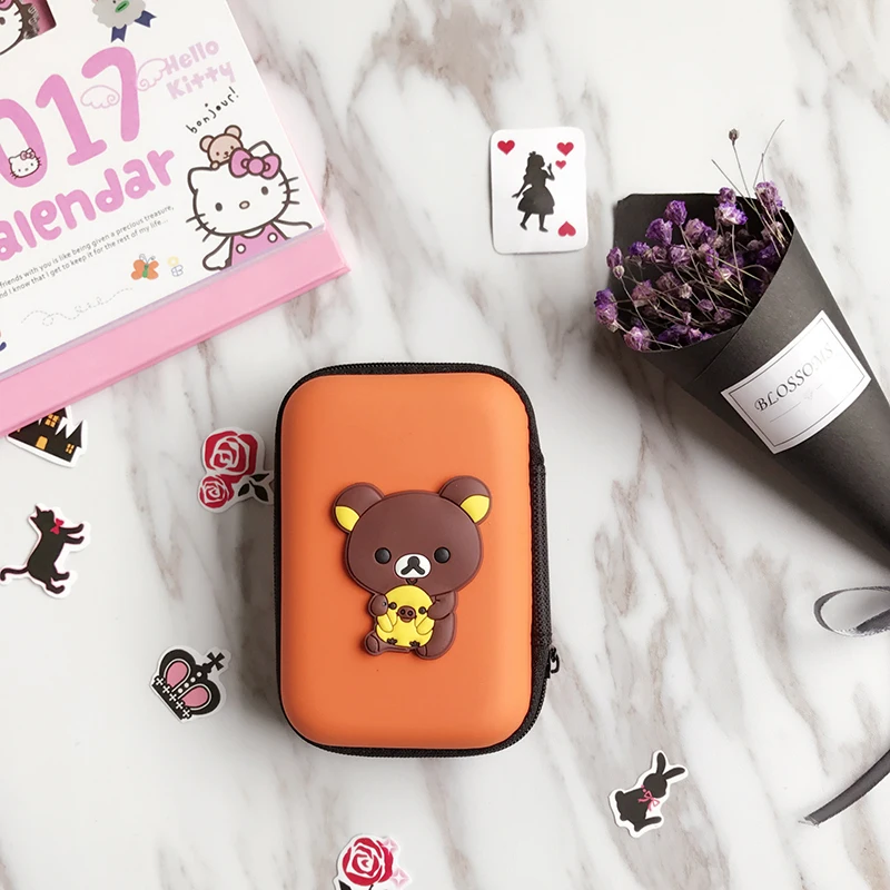 RACAHOO Mini Cartoon Earphone Storage Bag Case For Headphone Key Coin Hard Holder Box Carrying Hard Hold Memory Card Ear Pads5