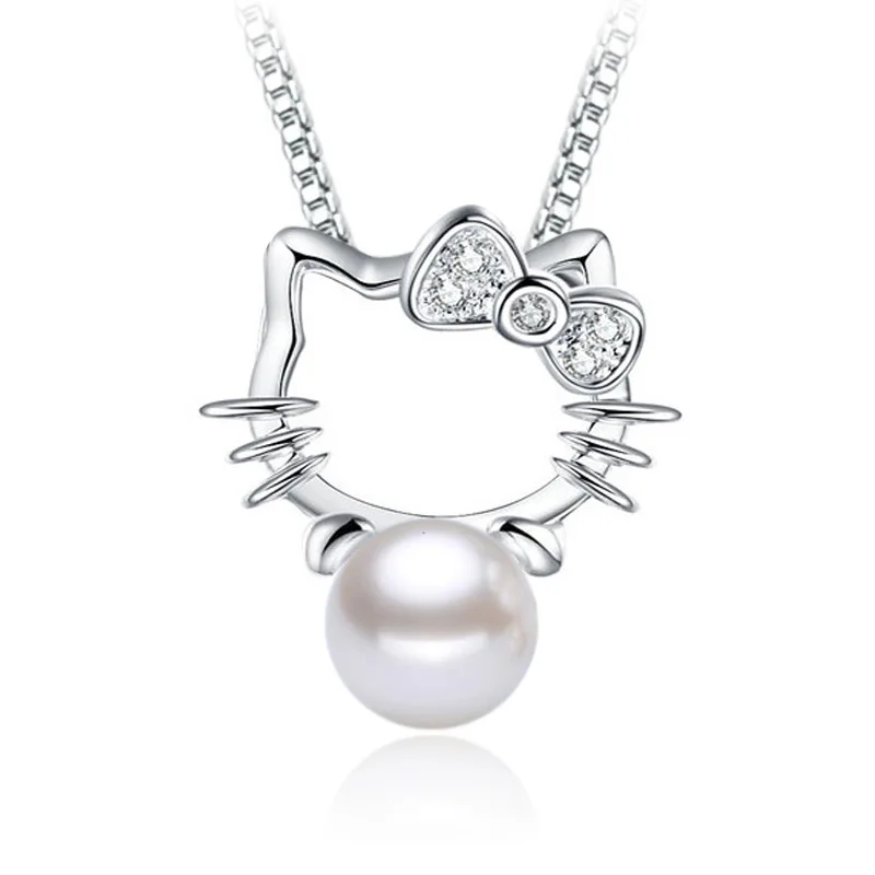 NEHZY 925 sterling silver new Jewelry Zircon Shambhala Super Flash crystal pearl stone pendant fashion Hello Kitty No necklace afbeelding