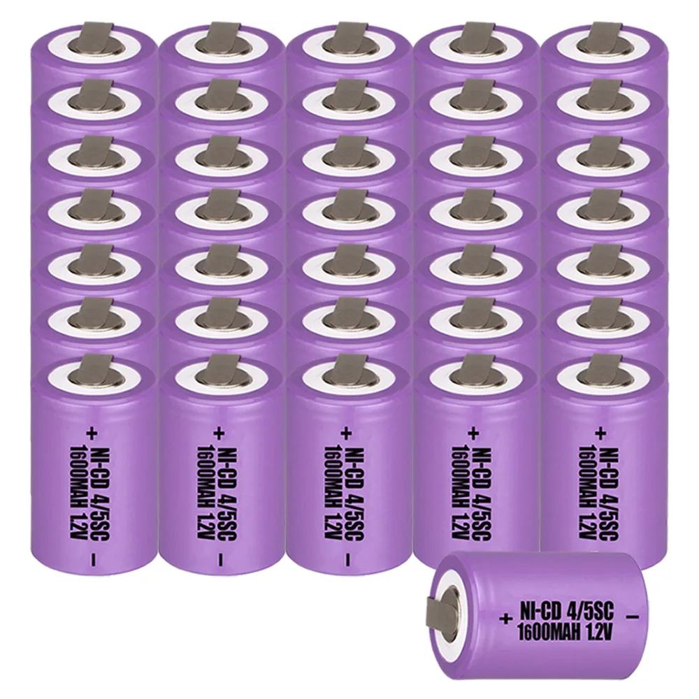 36 шт. 4/5SC батареи мощность инструмент батарея SUBC перезаряжаемые batterie 1600 мАч nicd 33 мм * 22 цвет случайный