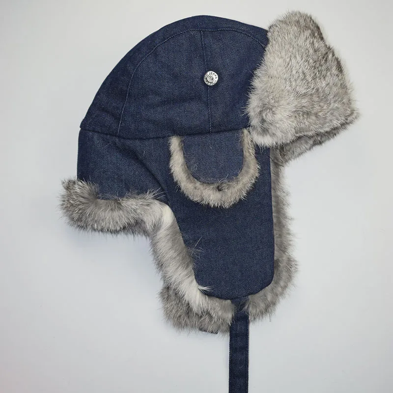 grey rabbit fur jean blue shell 6