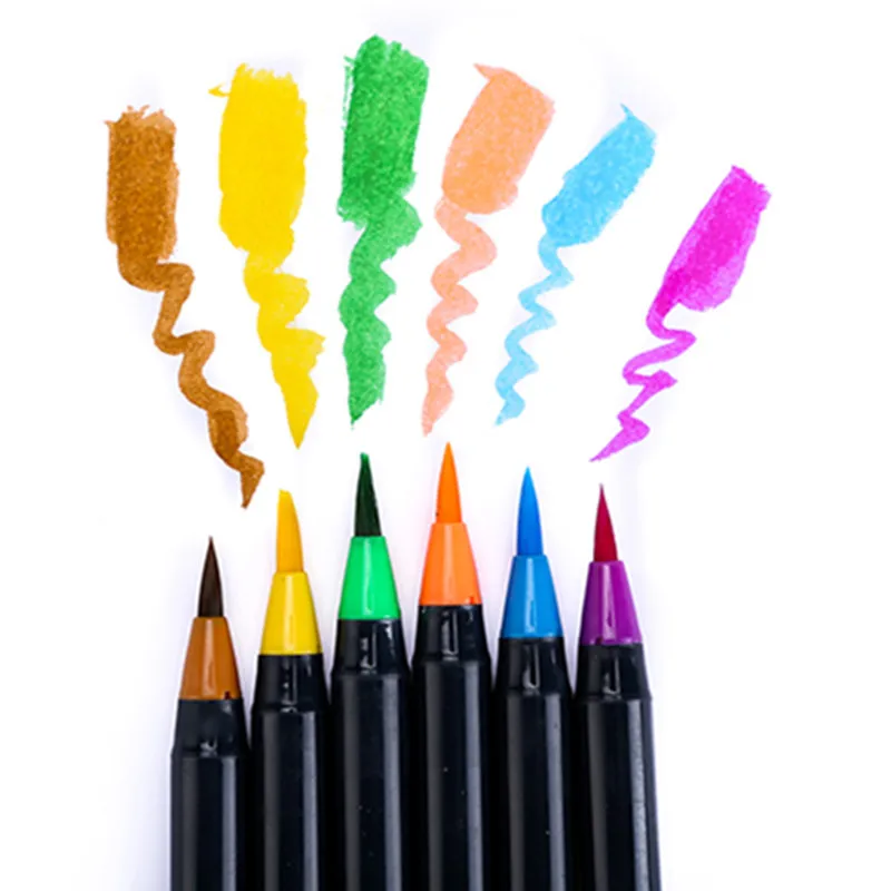 H & B фломастеры Набор 10 цветов комиксов вытяжной Канат с мягкой воды Цвет живопись канцелярские 10 воды-цветные ручки + A5 книга живописи новый